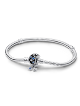 Pandora Moments Sparkling Moon Clasp Snake Chain Bracelet